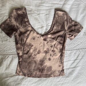 lululemon athletica Brown Tie-Dye Crop Top